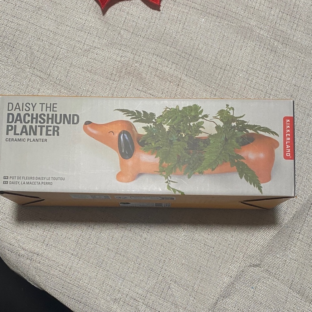Kikkerland Orange Dachshund Planter